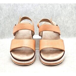 Woman's Vionic Brielle Platform Sandals Melon Croco 6 Medium W/Box